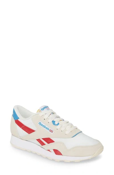 Reebok Classic Nylon Trainers In Chalk/scarlet/cyan/white | ModeSens