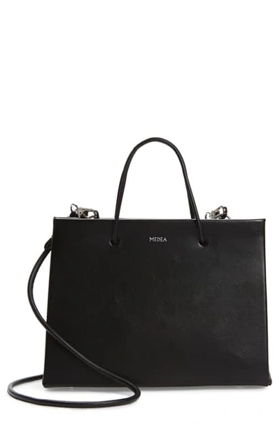Shop Medea Hanna Prima Calfskin Leather Bag In Black