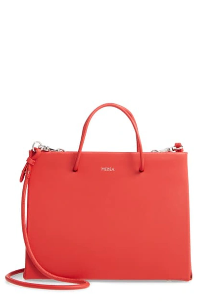 Shop Medea Hanna Prima Calfskin Leather Bag In Red