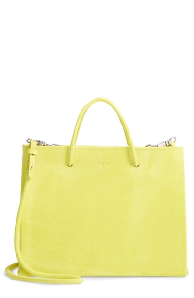 Shop Medea Mini Prima Hanna Calfskin Suede Bag In Yellow