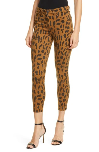 Shop L Agence Margot Leopard Print Crop Skinny Jeans In Spotted Animal
