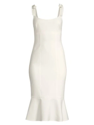 Shop Likely Ellery Fluted Hem Midi Dress In White