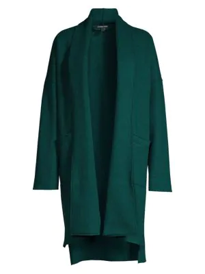 Eileen Fisher Kimono Wool Coat In Blue Spruce | ModeSens