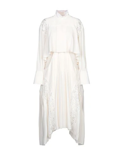 Shop Chloé Woman Midi Dress Ivory Size 4 Acetate, Silk, Elastane In White