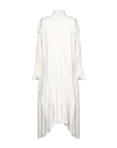 Shop Chloé Woman Midi Dress Ivory Size 12 Acetate, Silk, Elastane In White