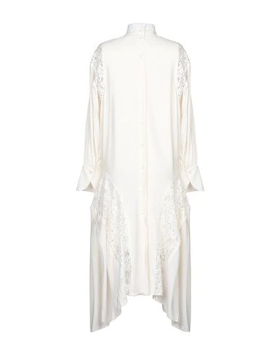 Shop Chloé Woman Midi Dress Ivory Size 4 Acetate, Silk, Elastane In White