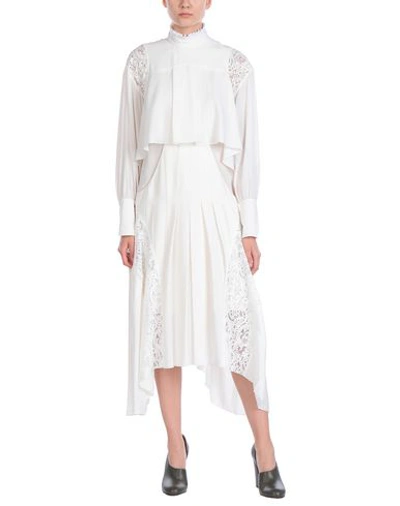 Shop Chloé Woman Midi Dress Ivory Size 12 Acetate, Silk, Elastane In White