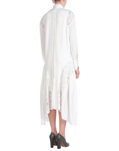 Shop Chloé Woman Midi Dress Ivory Size 4 Acetate, Silk, Elastane In White