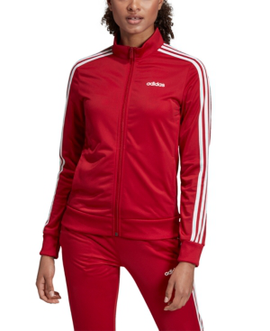 white adidas jacket with red stripes
