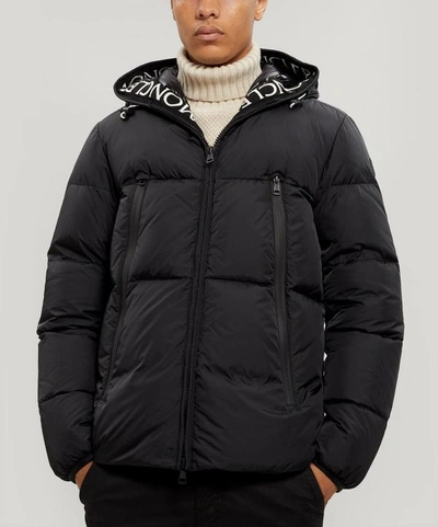 Moncler jacket store writing on hood