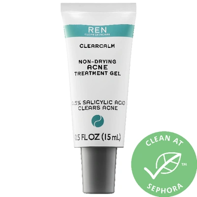 Shop Ren Clean Skincare Clearcalm Non-drying Acne Treatment Gel 0.5 oz/ 15 ml