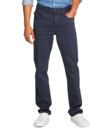 Shop Dkny Men's Slim-straight Fit Stretch Twill Pants, Created For Macy's In Navy Blazer