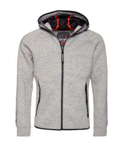 Shop Superdry Gym Tech Stretch Zip Hoodie In Gray