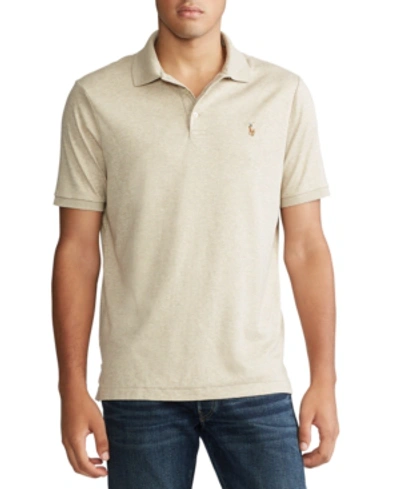 Shop Polo Ralph Lauren Men's Classic Fit Soft Touch Polo Shirt In Tuscan Beige Heather