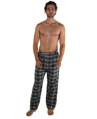 Shop Members Only Flannel Pant With Logo Elastic In Grey Plaid