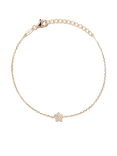 Shop As29 18kt Yellow Gold Mini Charm Flower Diamond Bracelet