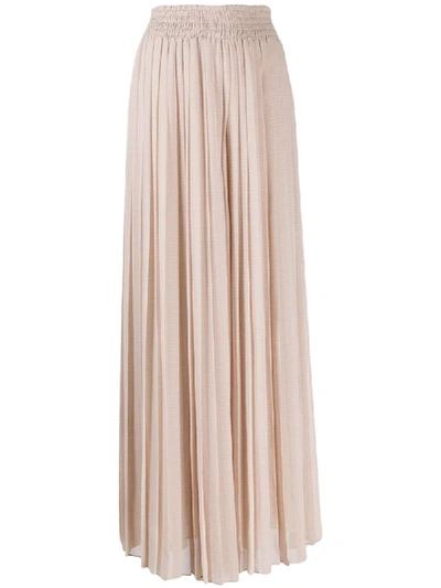 Shop Max Mara Pleated Maxi Skirt In Neutrals