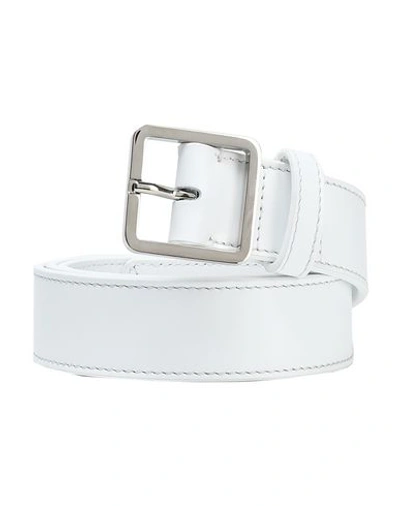Shop Maison Margiela Leather Belt In White