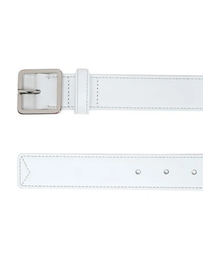 Shop Maison Margiela Leather Belt In White