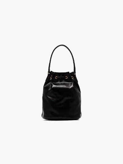 Shop Prada Black Small Leather Bucket Bag