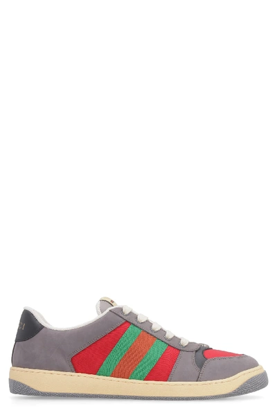 Shop Gucci Screener Low-top Sneakers In Grey