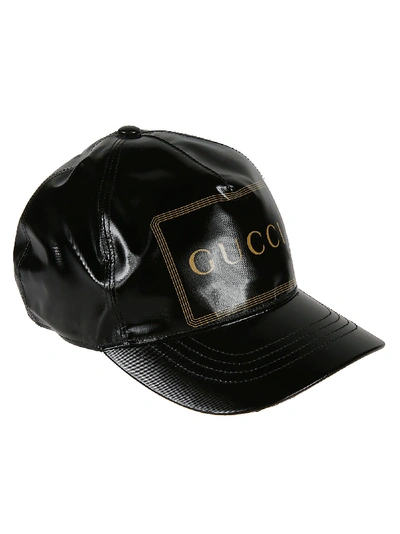Shop Gucci Logo Baseball Cap In Black
