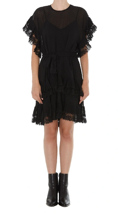 Shop Zimmermann Mini Pleated Dress In Black