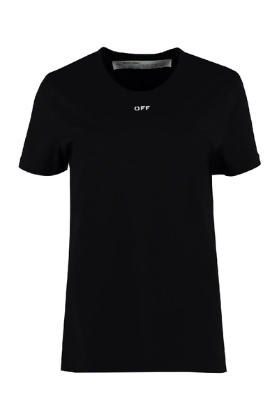 Shop Off-white Crew-neck Cotton T-shirt In Black