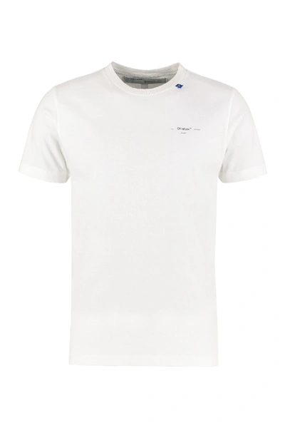 Shop Off-white Printed Cotton T-shirt In White