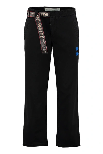 Shop Off-white Cotton Chino Trousers In Black
