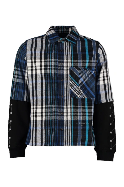 Shop Off-white Checked Flannel Shirt In Blue