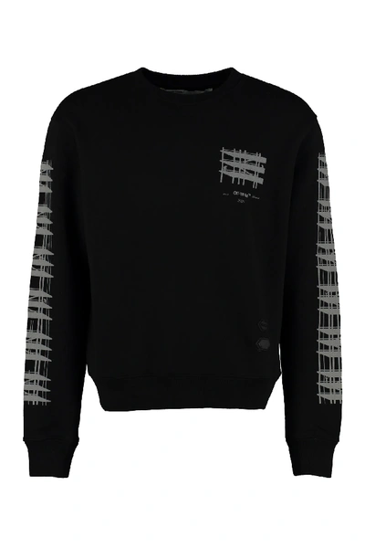 Shop Off-white Printed Cotton Sweatshirt In Black