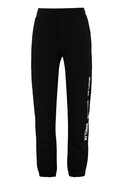Shop Moncler Stretch Cotton Track-pants In Black