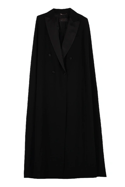 Shop Max Mara Riva Cady Cape Coat In Black