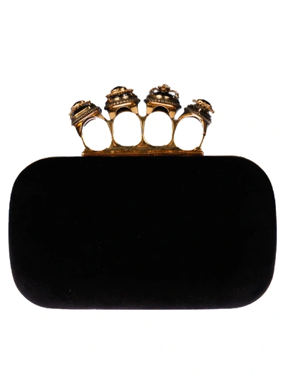 Shop Alexander Mcqueen Embellished Clutch In Black