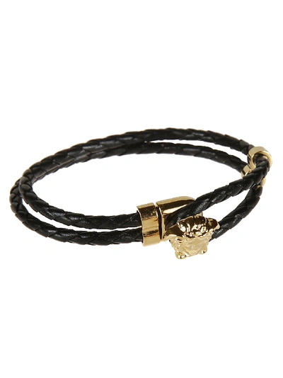 Shop Versace Medusa Head Bracelet In Black