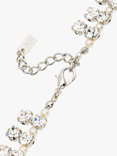 Shop Alessandra Rich Silver Tone Pearl And Crystal Necklace In White