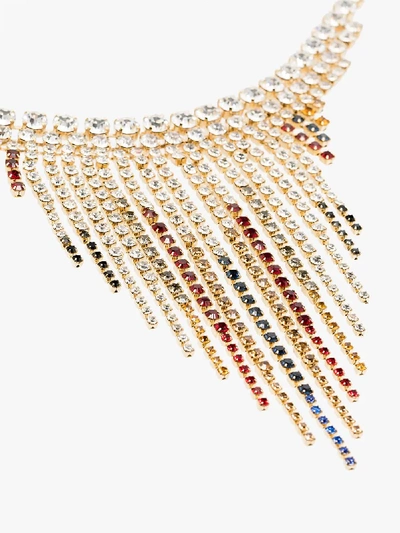 Shop Rosantica Cascade Crystal Drape Necklace In Metallic / Multi
