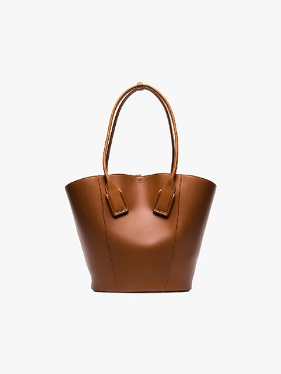 Shop Bottega Veneta Brown Large Leather Tote Bag