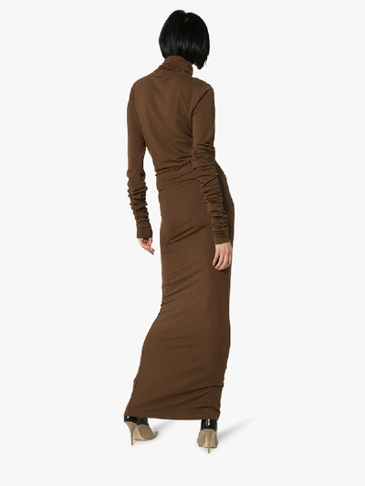 Shop Lemaire Jersey Maxi Dress In Brown