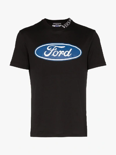 Shop Versace X Ford Logo Print T-shirt In Black