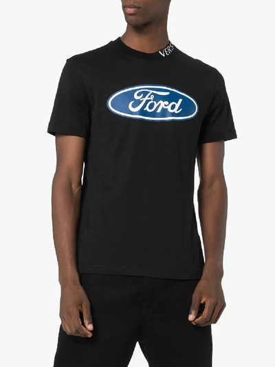 Shop Versace X Ford Logo Print T-shirt In Black