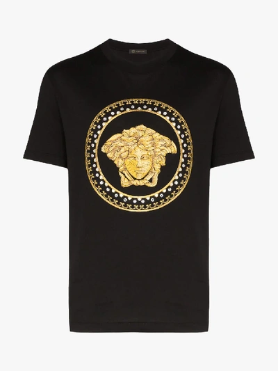 Shop Versace Medusa Print T-shirt In Black