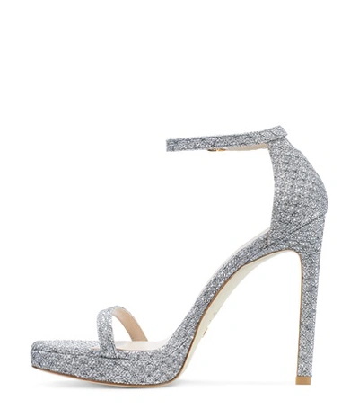 Shop Stuart Weitzman The Nudist Disco Sandal In Silver Night Stars Lamé