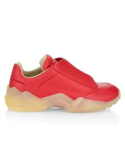 Shop Maison Margiela New Future Leather Low-top Sneakers In Red