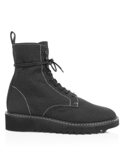 Shop Giuseppe Zanotti Lace-up Shearling-lined Platform Boots In Black