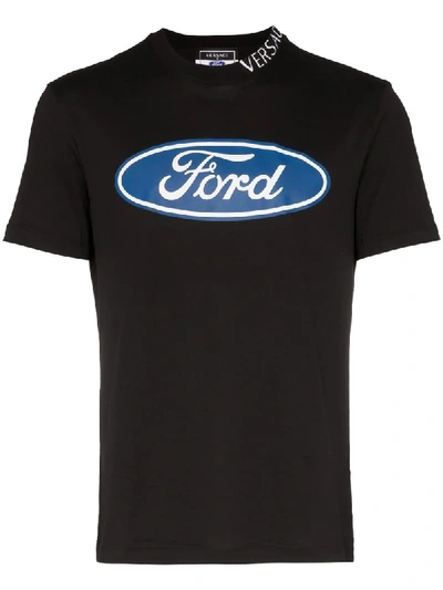 Shop Versace X Ford Logo Print T-shirt In Black