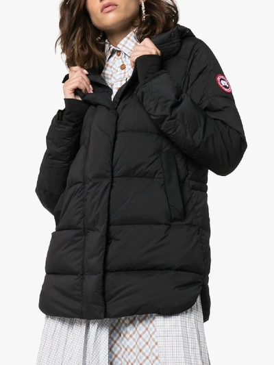 Shop Canada Goose Alliston Feather-down Hooded Jacket In Black