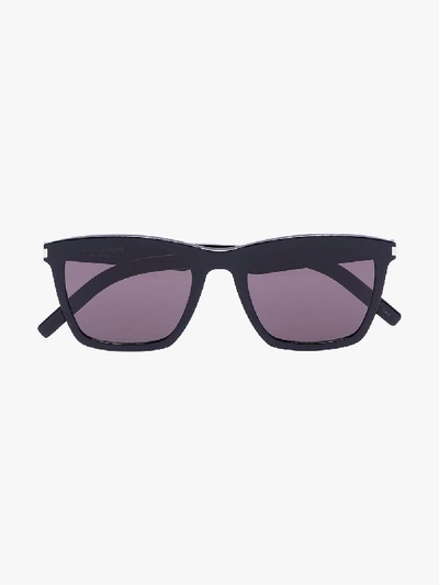 Shop Saint Laurent Eyewear Black Square Sunglasses