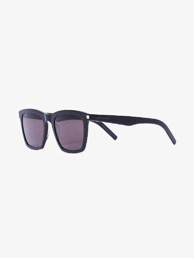 Shop Saint Laurent Eyewear Black Square Sunglasses